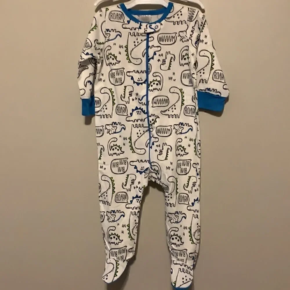 2 Pack Baby Onesies Grey White / Blue White Sz 6-9